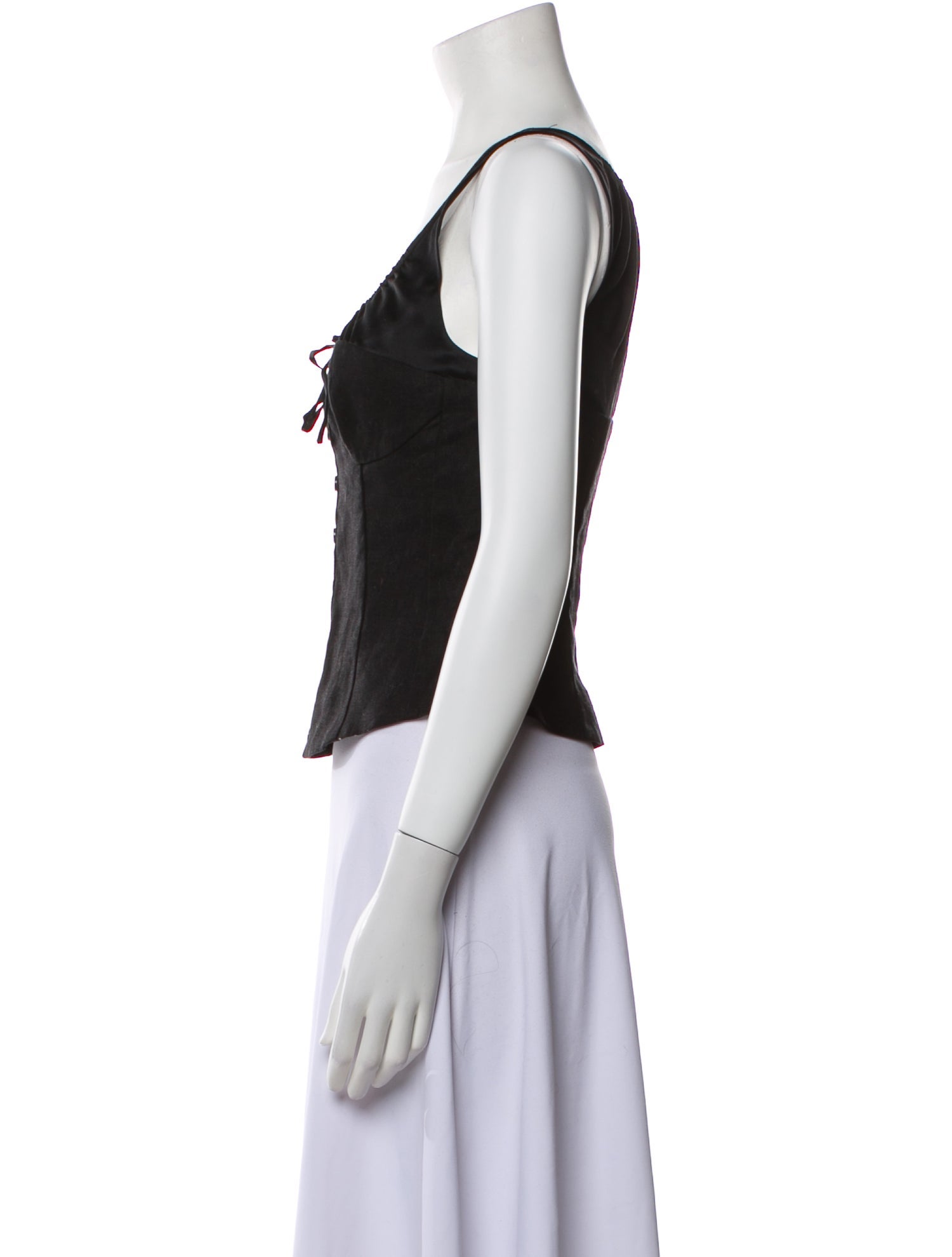 Reformation Linen Scoop Neck Crop Top