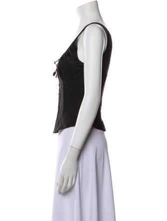 Reformation Linen Scoop Neck Crop Top