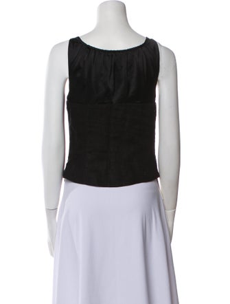 Reformation Linen Scoop Neck Crop Top