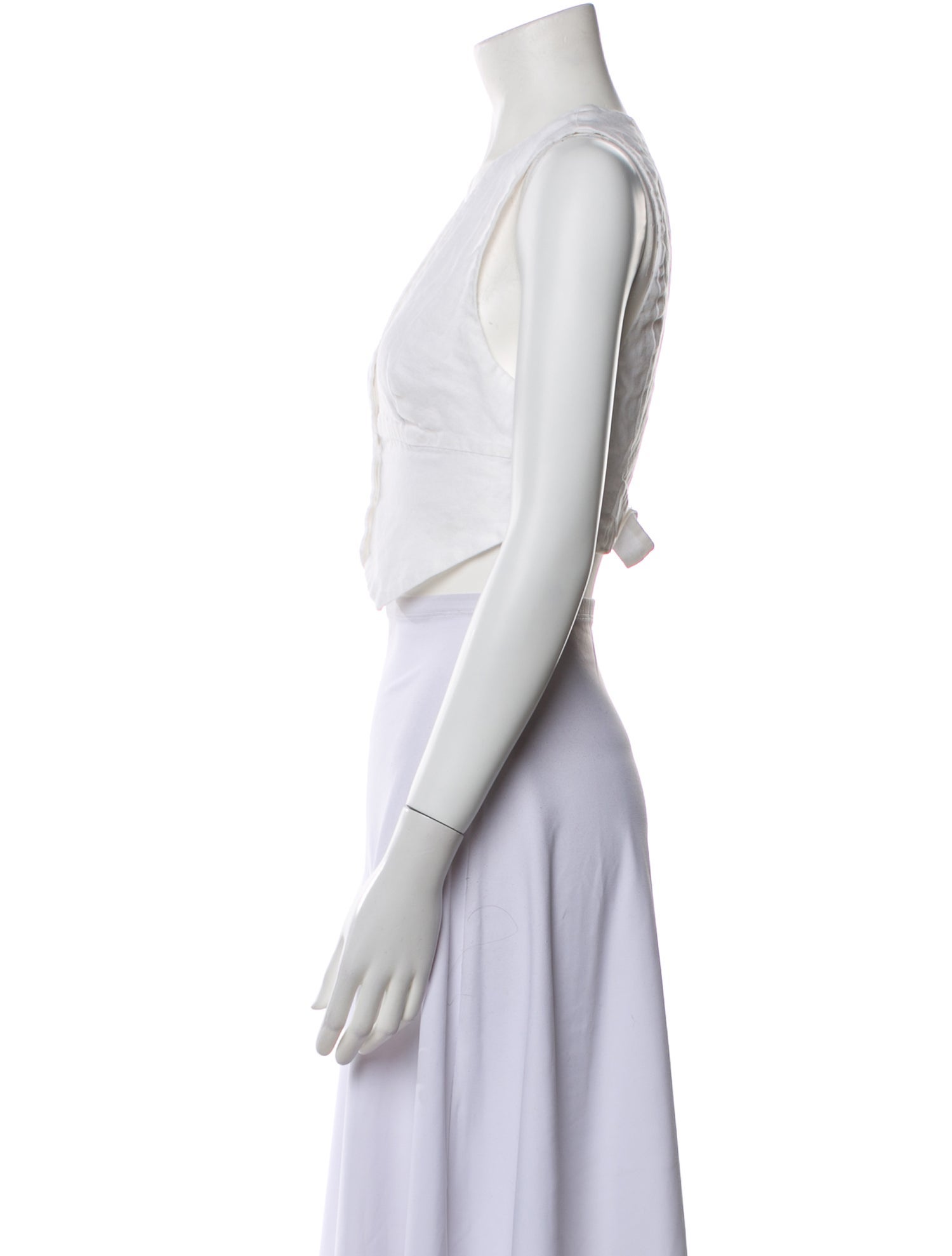 Reformation Linen V-Neck Crop Top