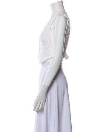 Reformation Linen V-Neck Crop Top