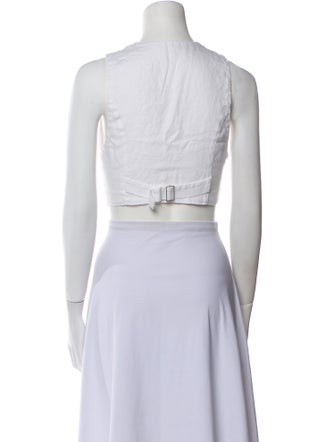 Reformation Linen V-Neck Crop Top