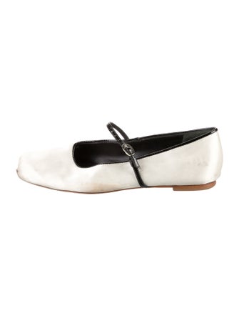 Reformation Satin Mary Jane Flats