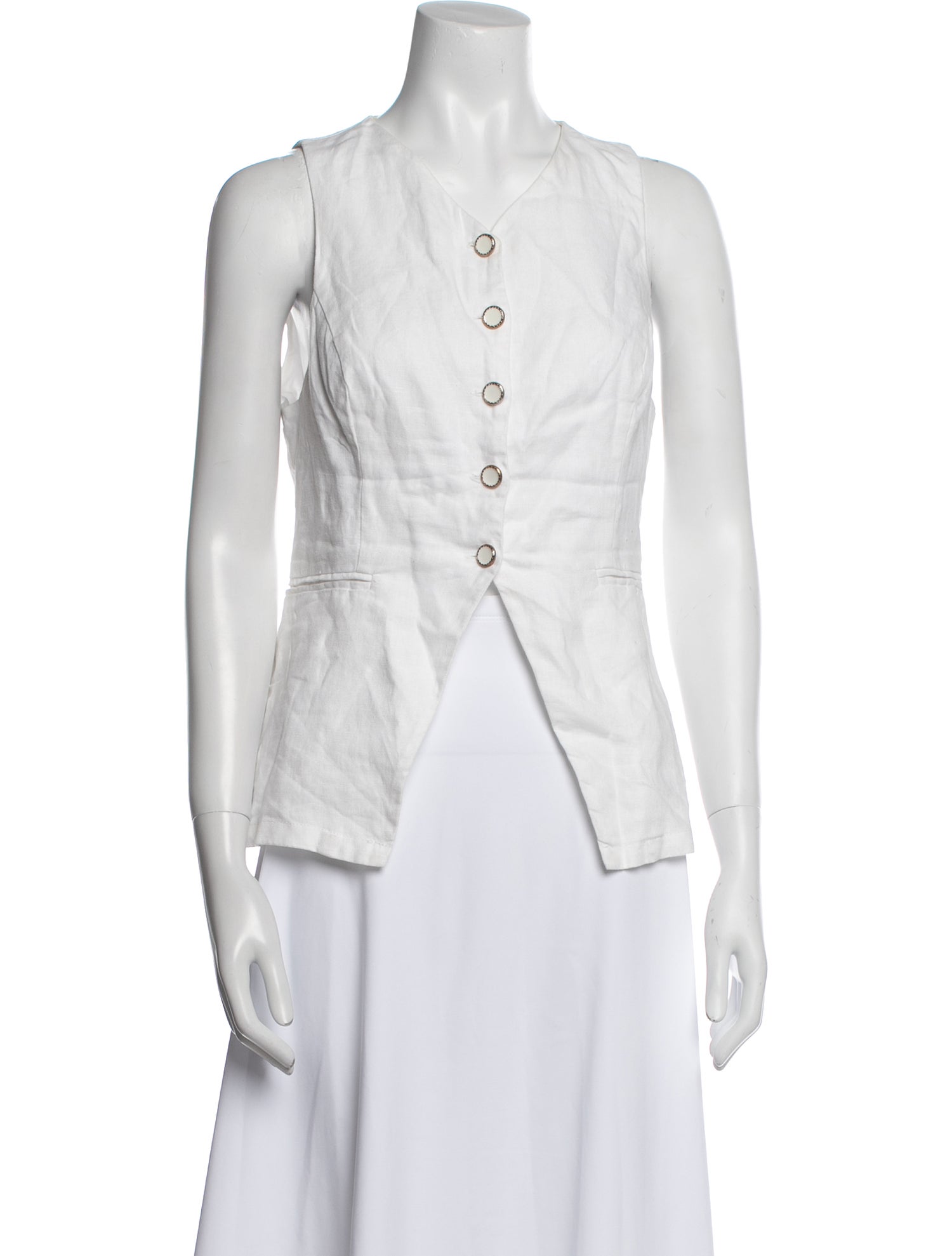 Reformation Linen V-Neck Top