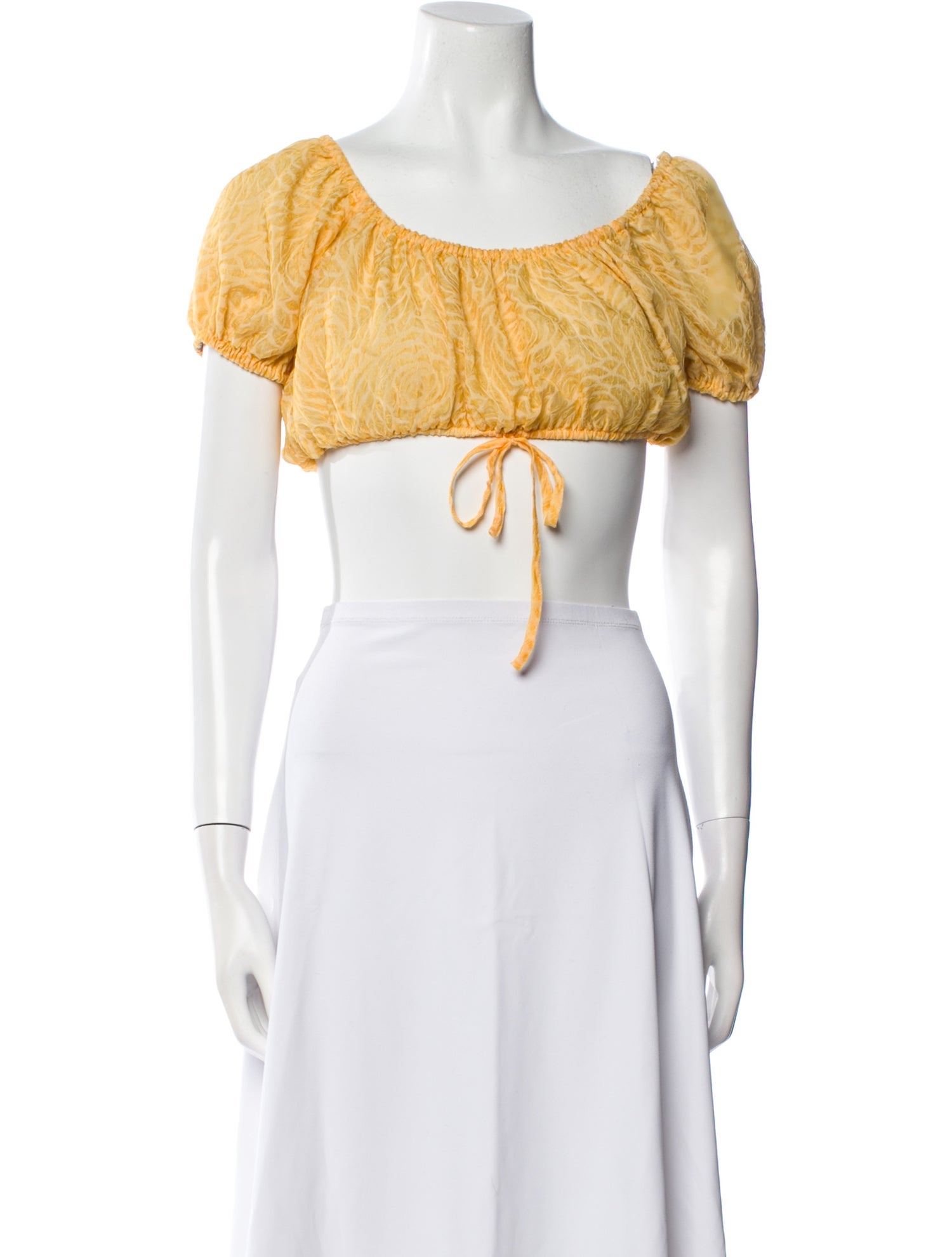 Reformation Off-The-Shoulder Short Sleeve Crop Top