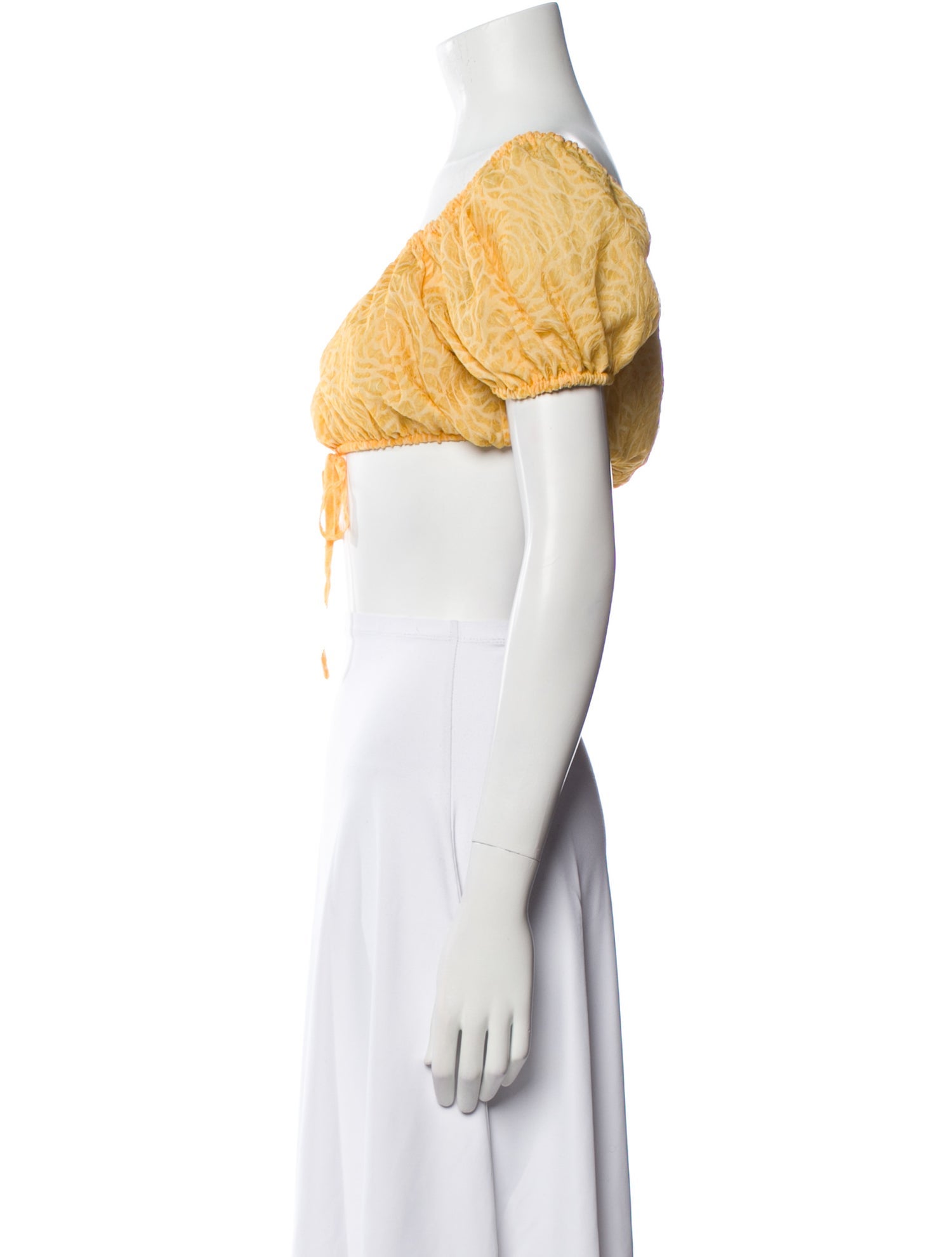 Reformation Off-The-Shoulder Short Sleeve Crop Top