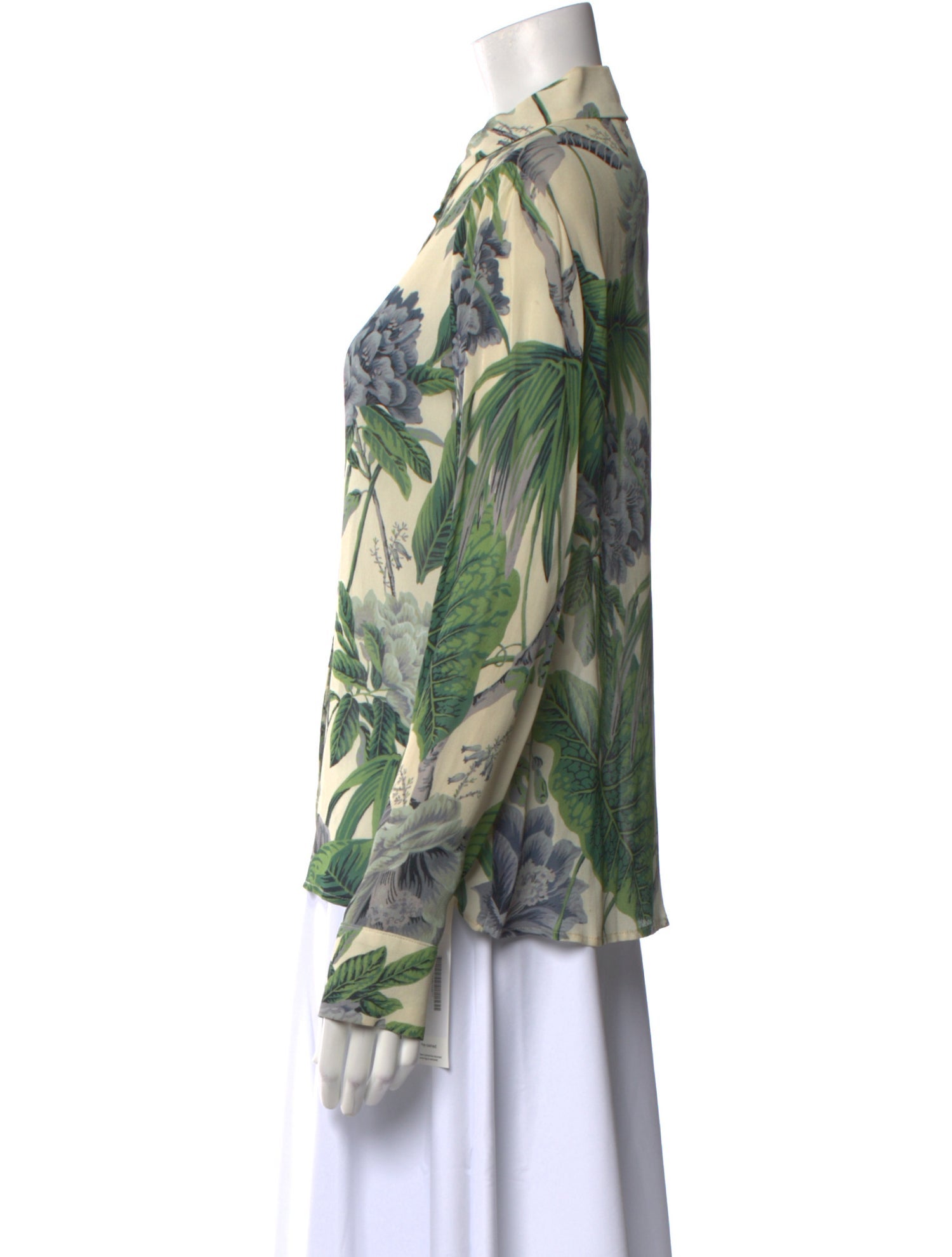 Reformation Printed Long Sleeve Button-Up Top