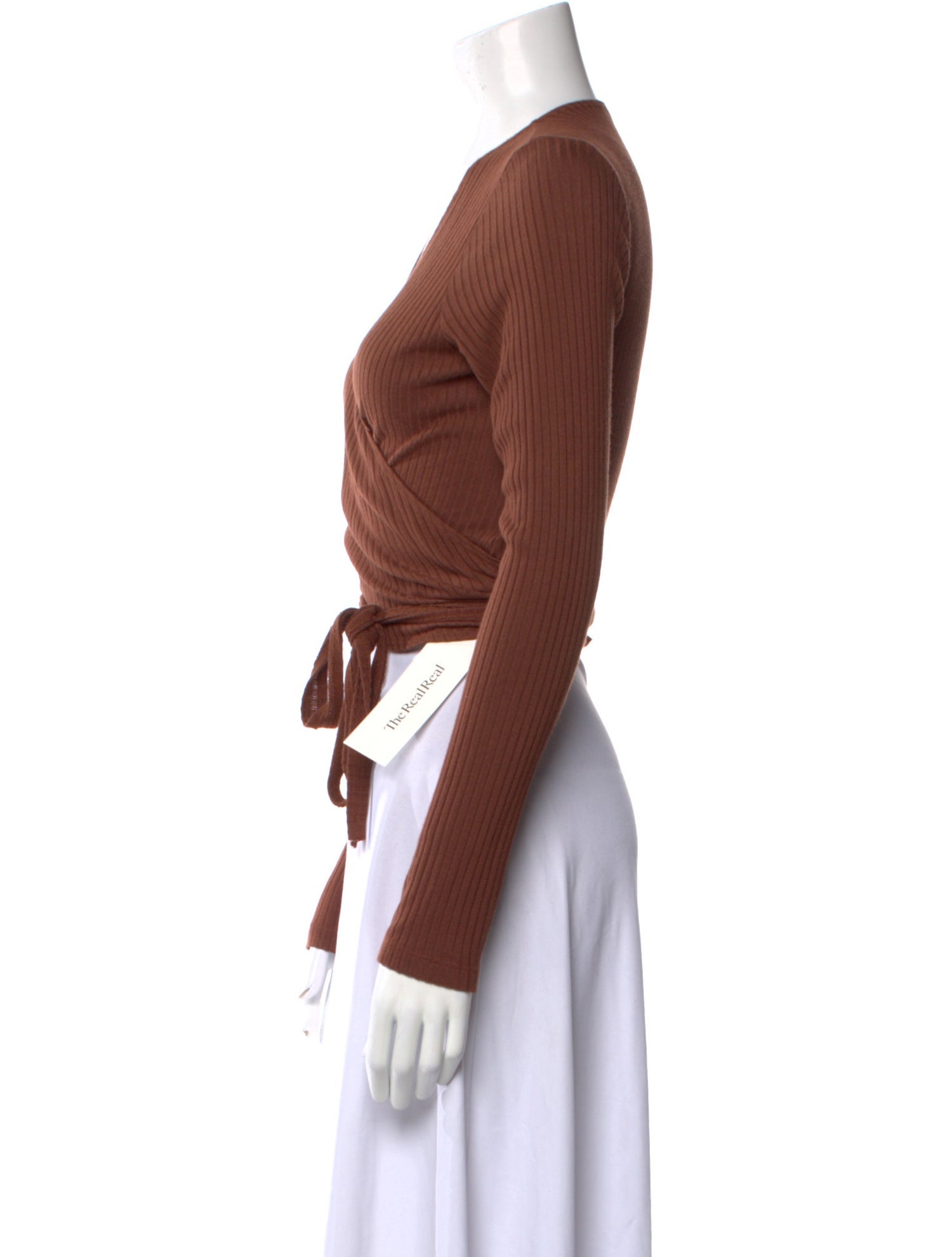 Reformation V-Neck Long Sleeve Crop Top