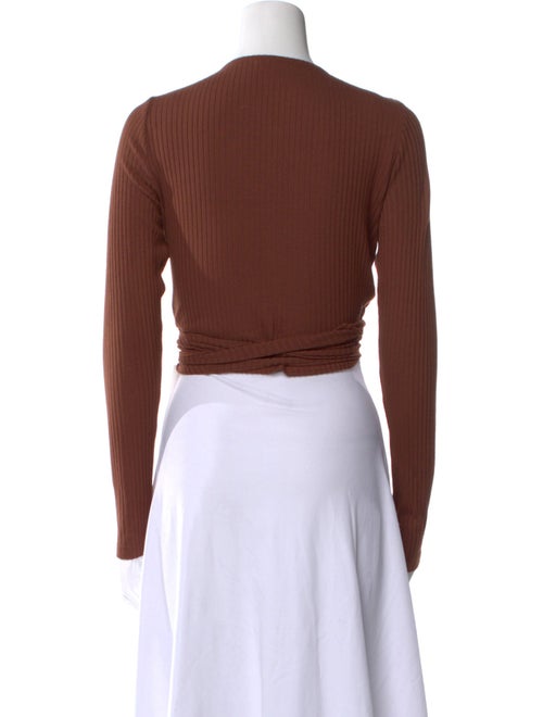 Reformation V-Neck Long Sleeve Crop Top