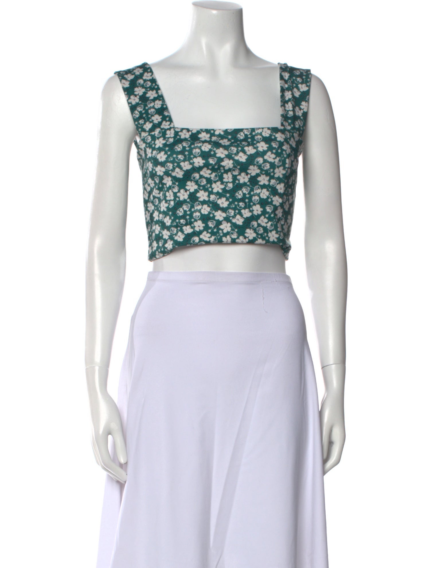 Reformation Printed Square Neckline Crop Top