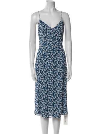 Reformation Floral Print Knee-Length Dress