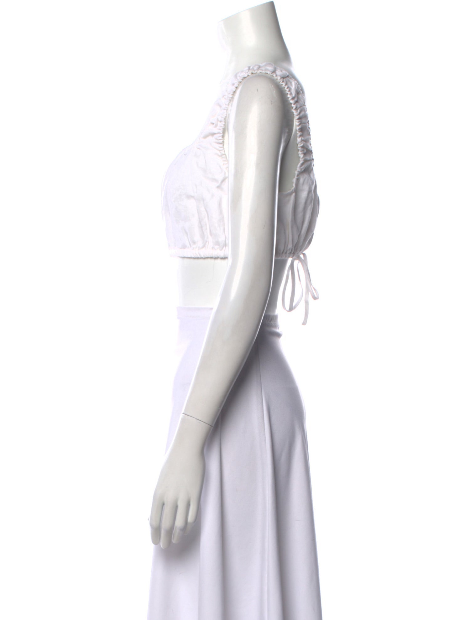 Reformation Linen Square Neckline Crop Top