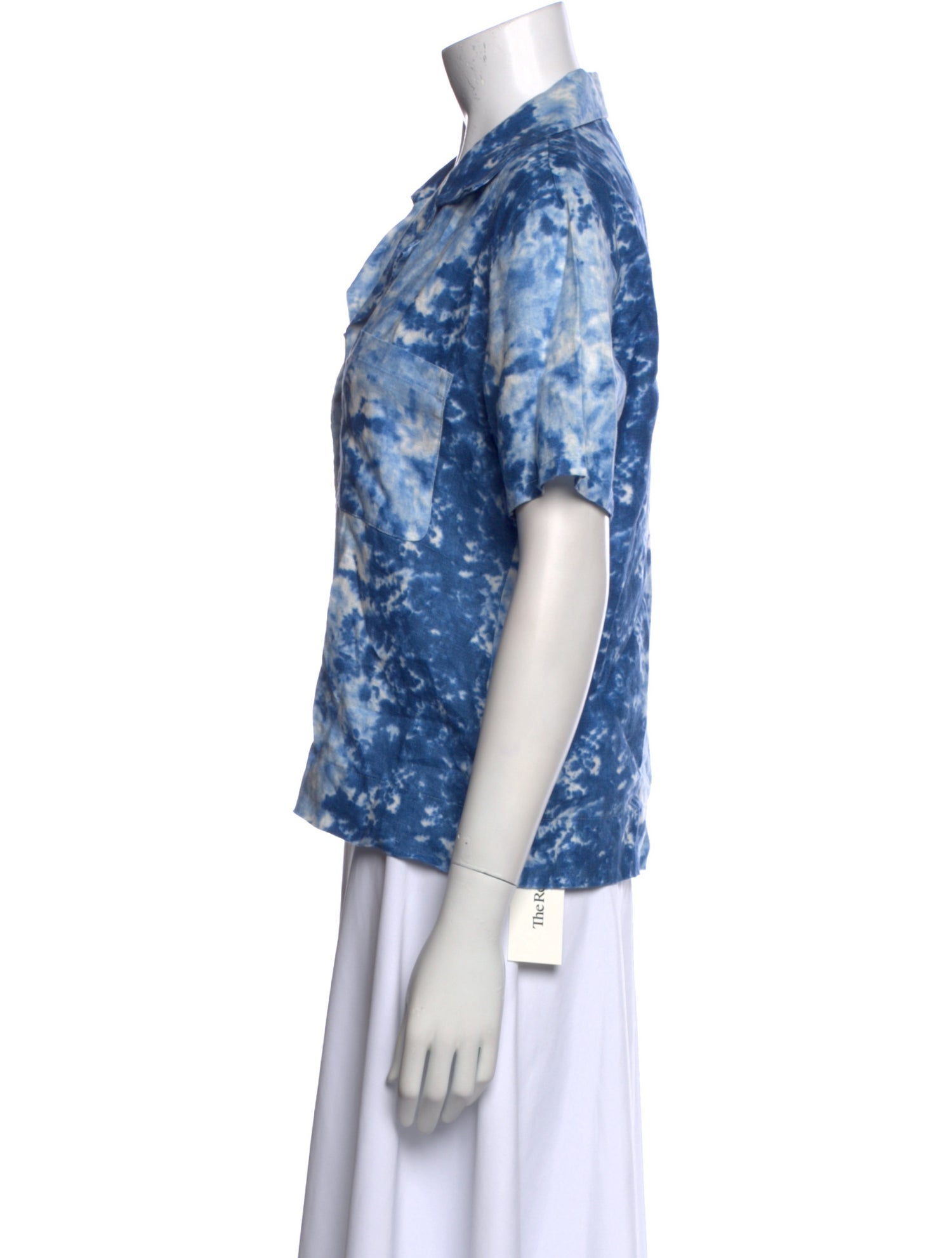 Reformation Linen Printed Button-Up Top