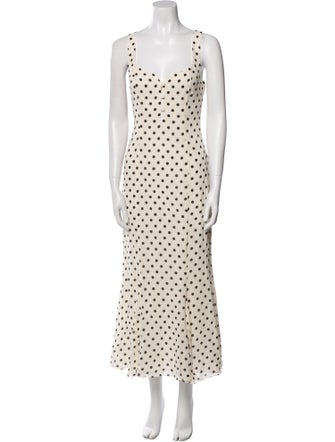 Reformation Polka Dot Print Long Dress