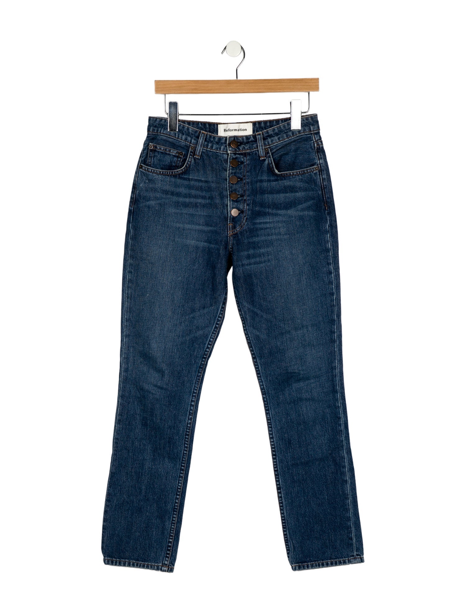 Reformation Mid-Rise Straight Leg Jeans