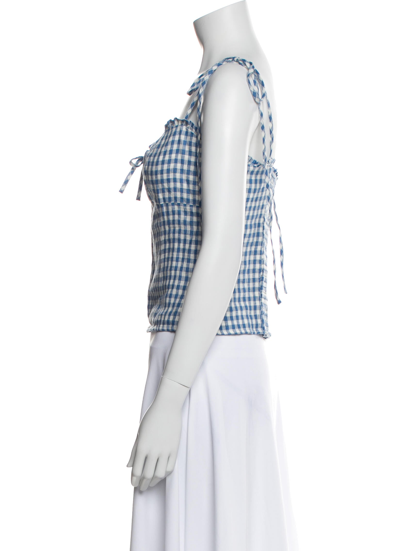 Reformation Linen Plaid Print Crop Top w/ Tags