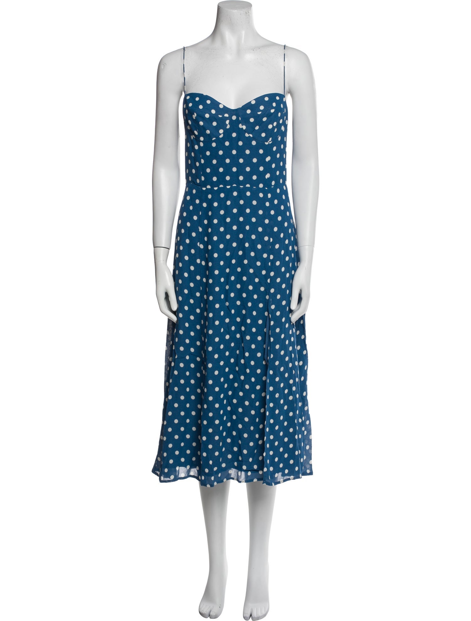 Reformation Polka Dot Print Midi Length Dress