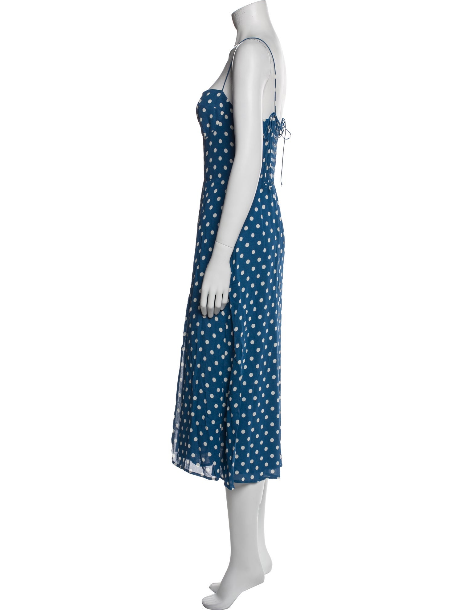 Reformation Polka Dot Print Midi Length Dress