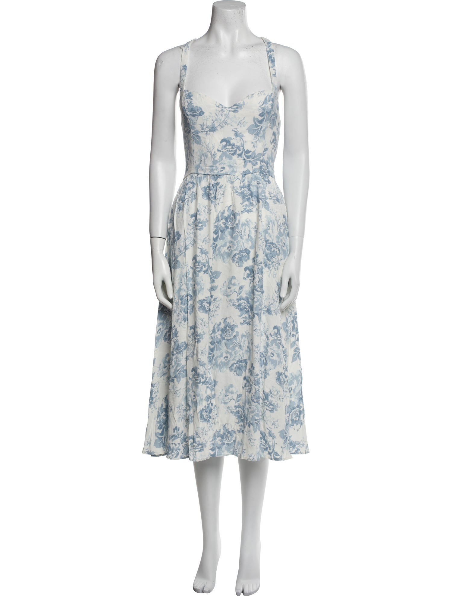 Reformation Floral Print Midi Length Dress