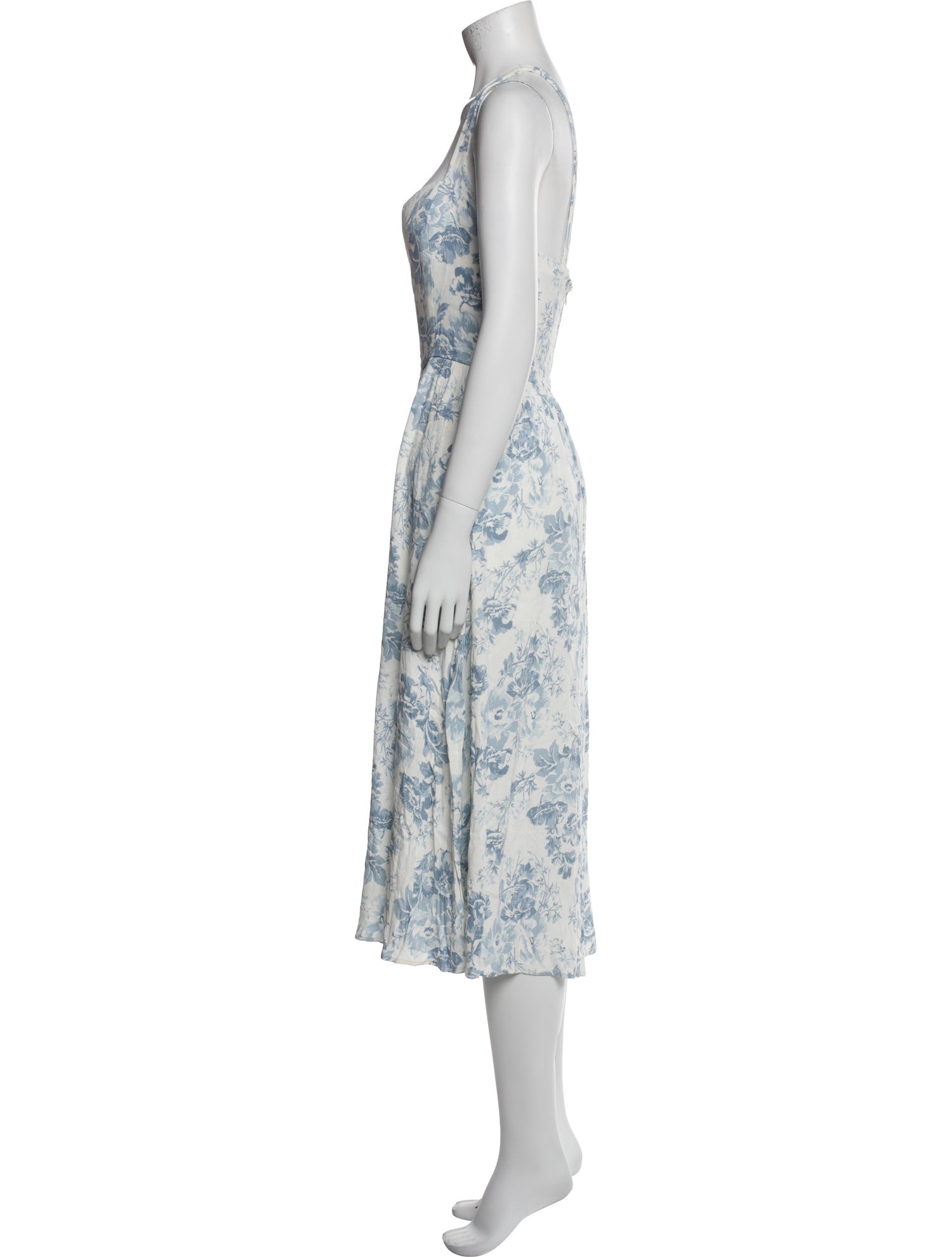 Reformation Floral Print Midi Length Dress