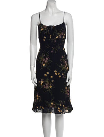 Reformation Floral Print Knee-Length Dress