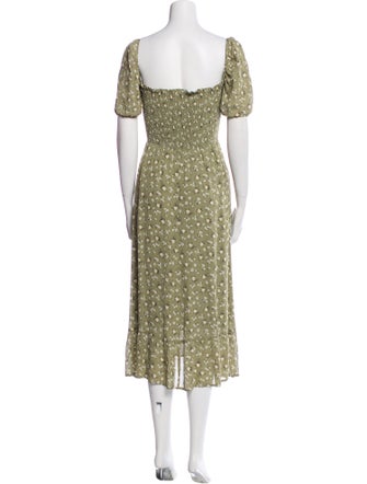 Reformation Floral Print Midi Length Dress
