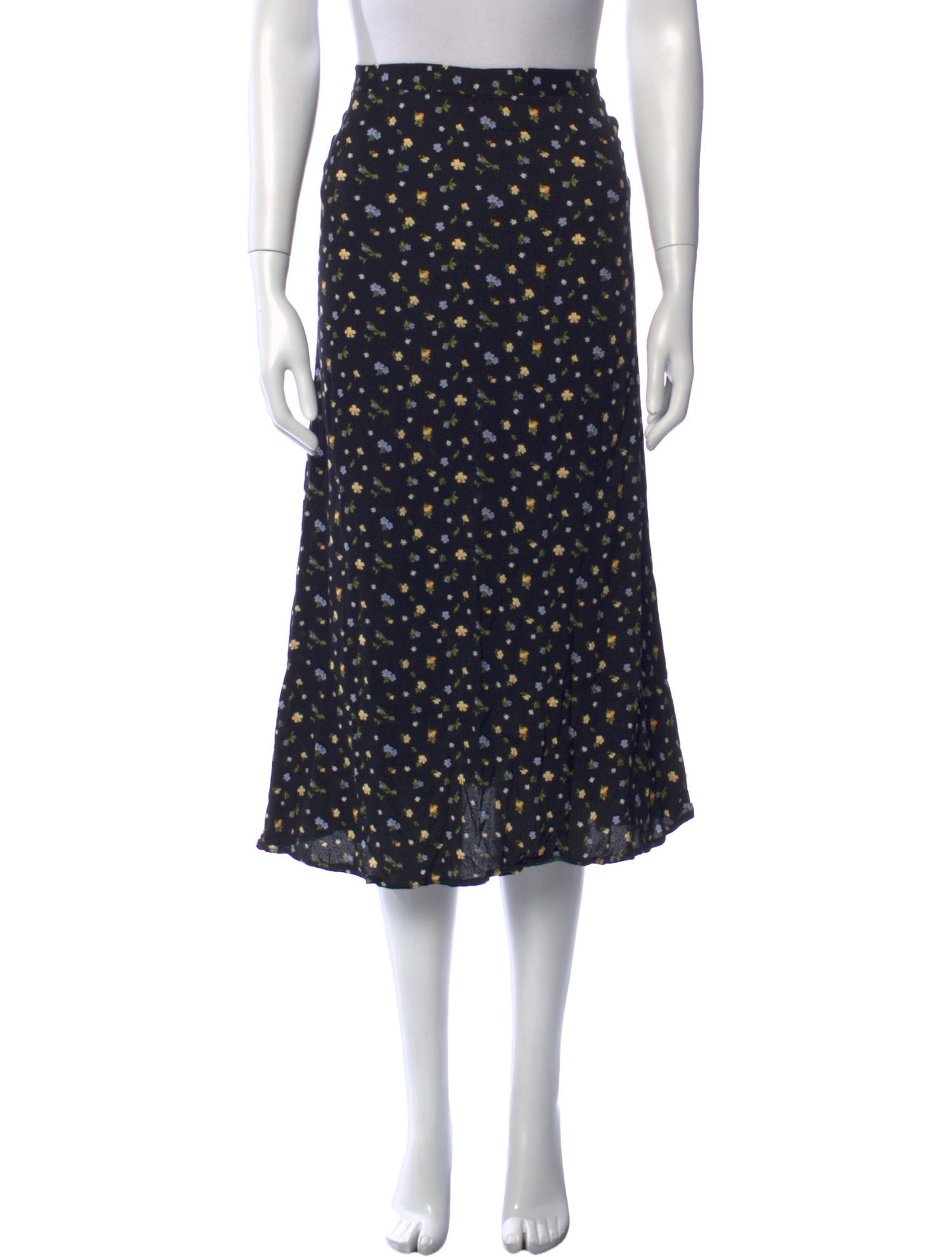 Reformation Floral Print Midi Length Skirt