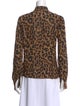 Reformation Animal Print Long Sleeve Button-Up Top