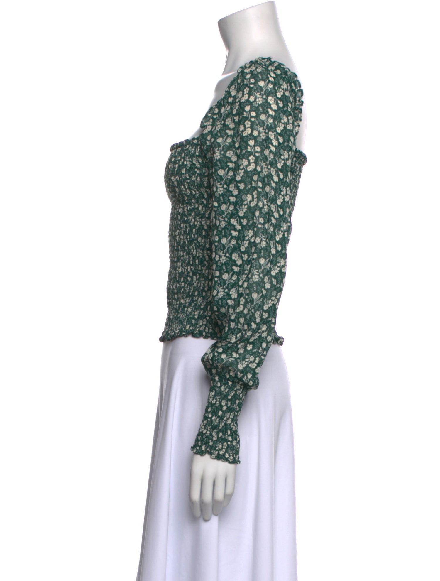 Reformation Floral Print Square Neckline Crop Top