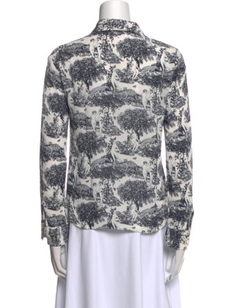 Reformation Printed Long Sleeve Button-Up Top