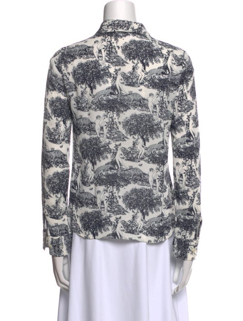 Reformation Printed Long Sleeve Button-Up Top