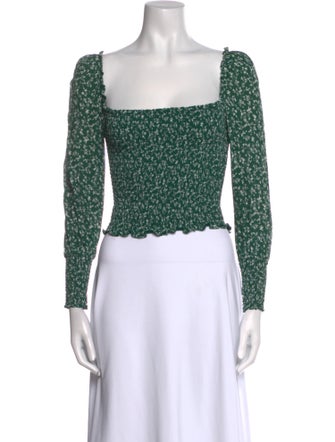 Reformation Printed Square Neckline Crop Top