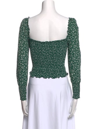 Reformation Printed Square Neckline Crop Top