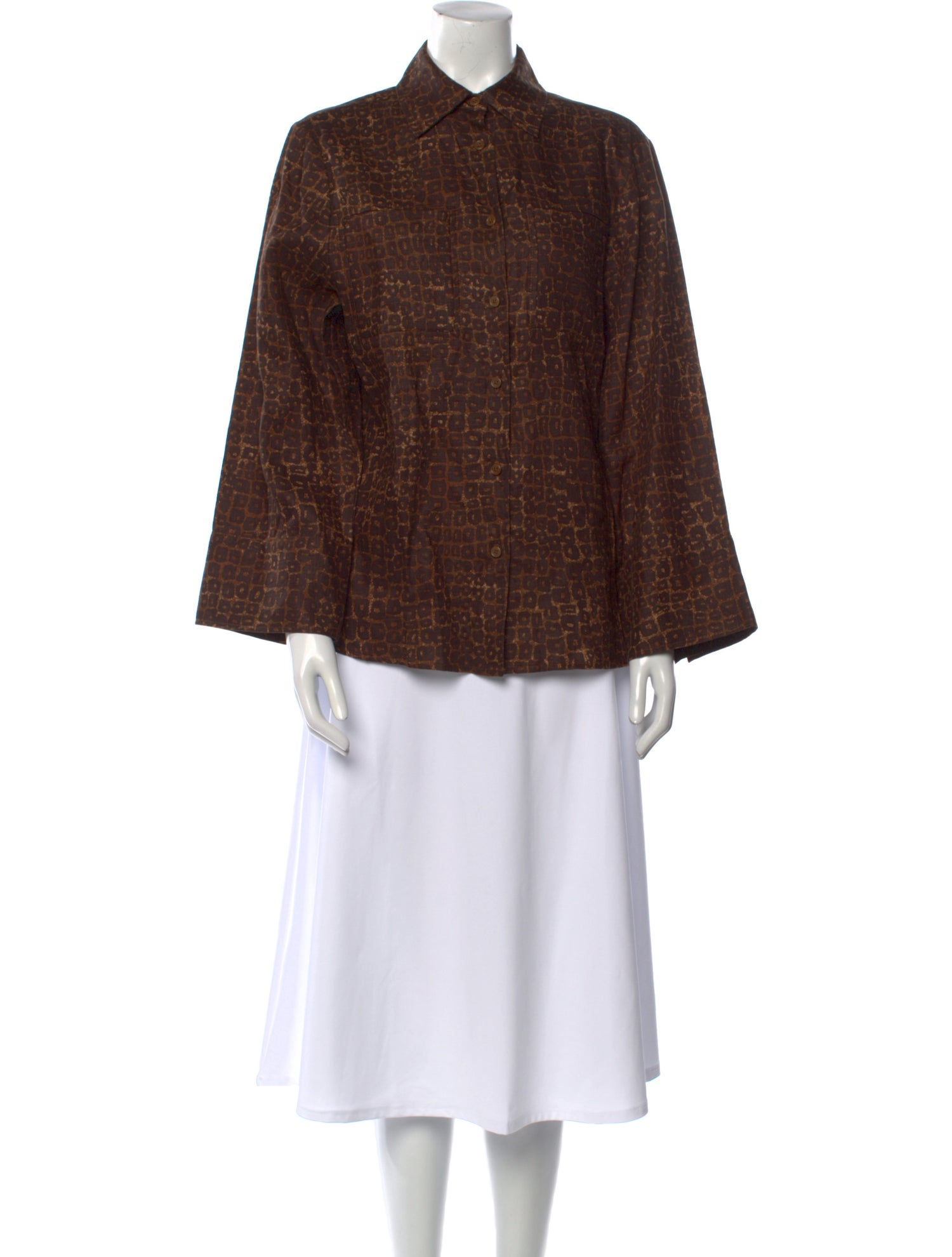 Reformation Linen Plaid Print Button-Up Top w/ Tags