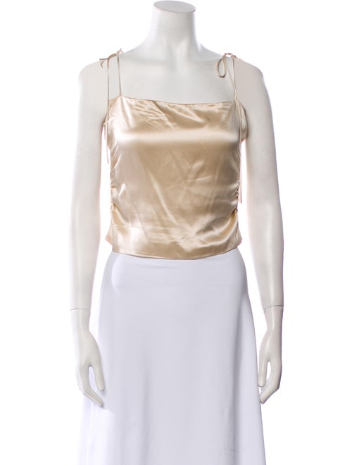 Reformation Silk Square Neckline Crop Top