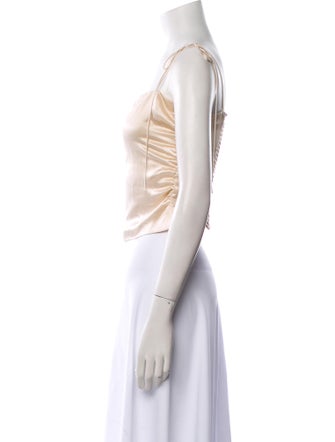 Reformation Silk Square Neckline Crop Top