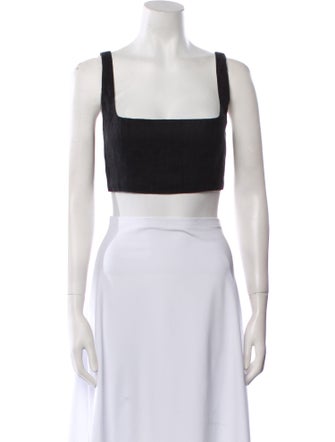 Reformation Linen Square Neckline Crop Top