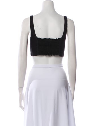 Reformation Linen Square Neckline Crop Top