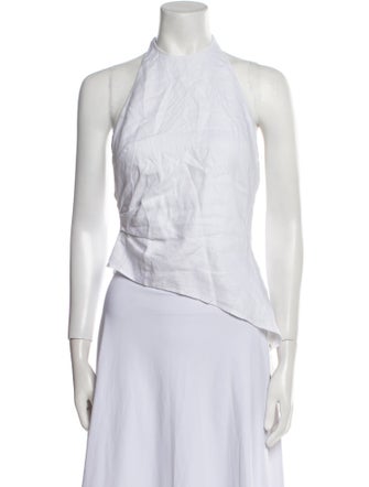 Reformation Linen Halterneck Crop Top