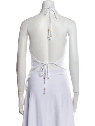 Reformation Linen Halterneck Crop Top