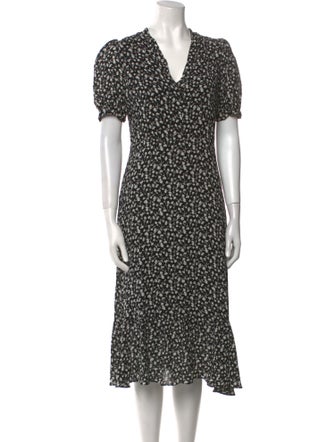 Reformation Floral Print Knee-Length Dress