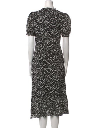 Reformation Floral Print Knee-Length Dress