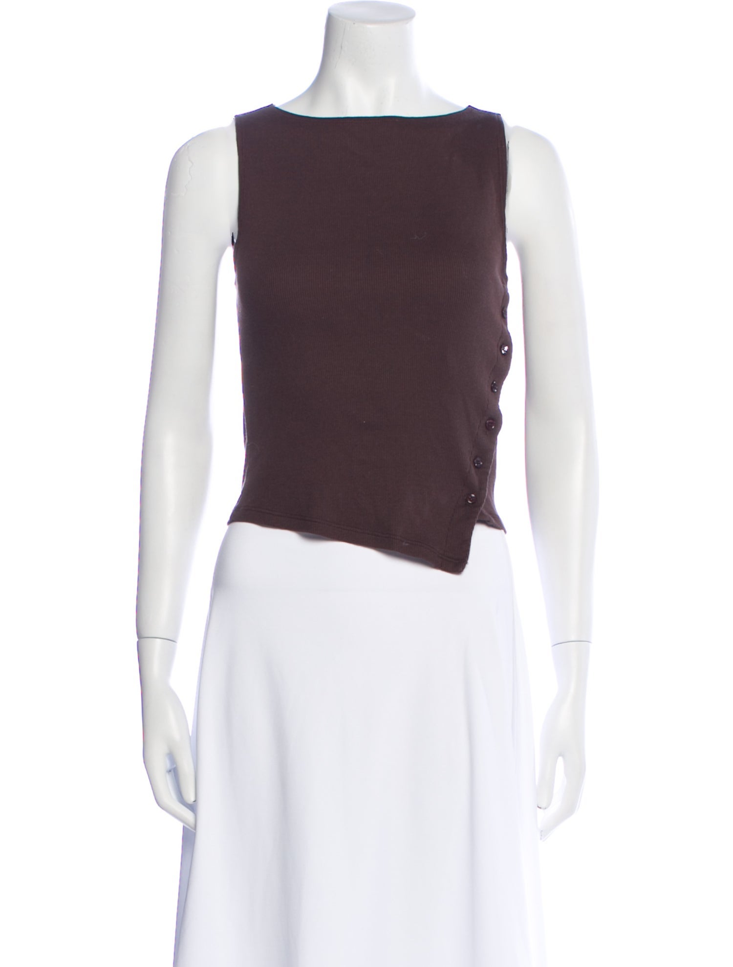 Reformation Bateau Neckline Sleeveless Crop Top