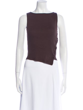 Reformation Bateau Neckline Sleeveless Crop Top