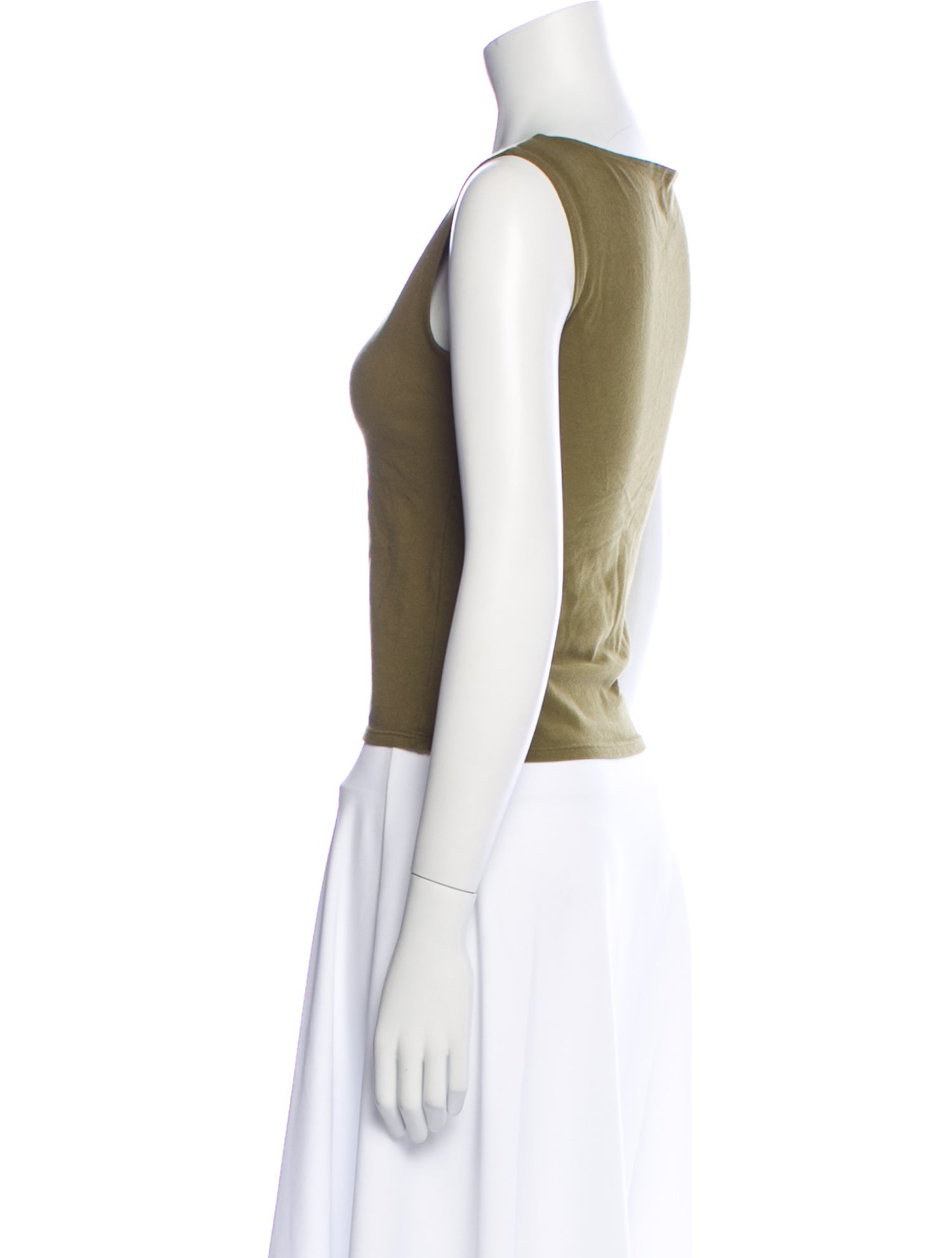 Reformation Bateau Neckline Sleeveless Crop Top