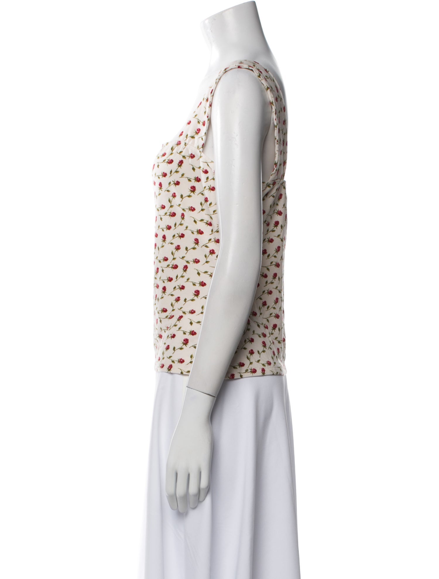 Reformation Floral Print Square Neckline Top