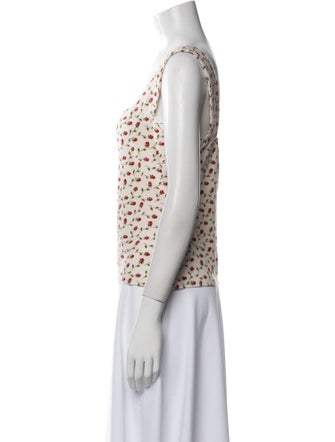 Reformation Floral Print Square Neckline Top