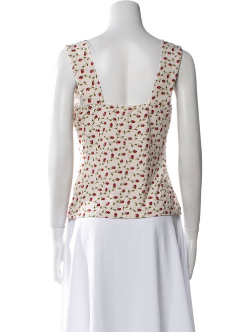 Reformation Floral Print Square Neckline Top