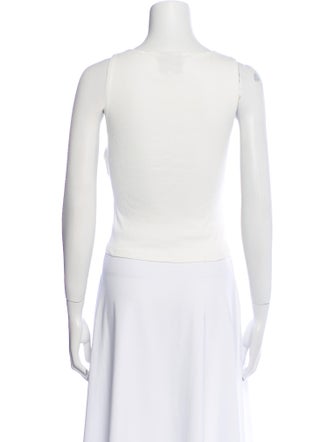 Reformation Linen Bateau Neckline Crop Top