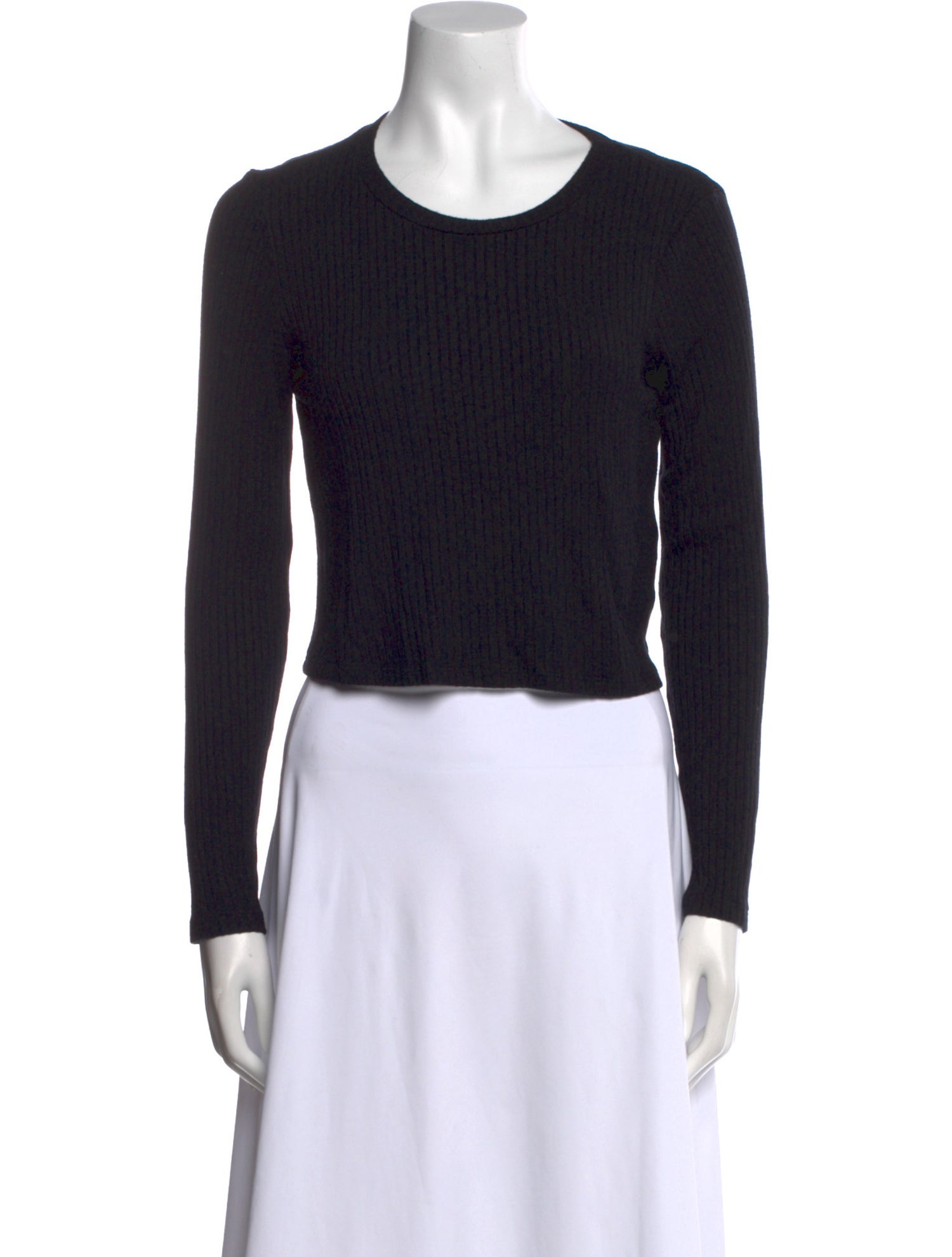 Reformation Scoop Neck Long Sleeve Crop Top